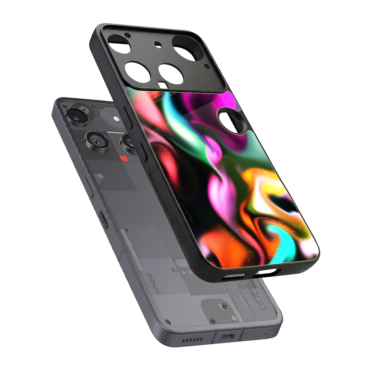Aurora Glow sleek nothing phone 3 cover with tempered glass back and TPU edges