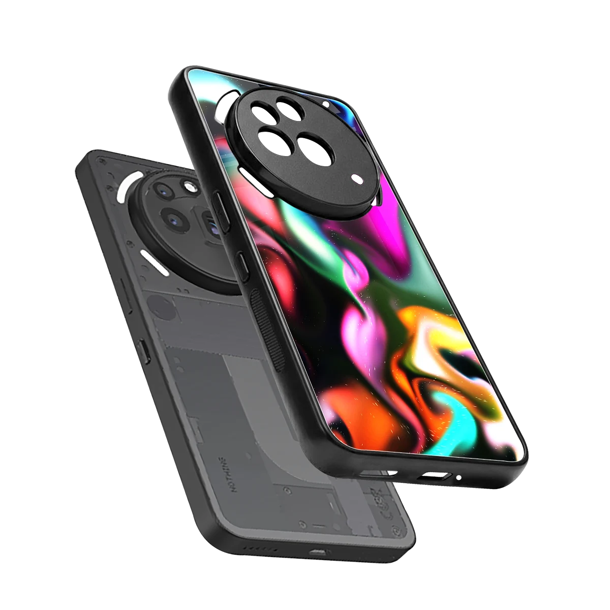 Aurora Glow sleek nothing phone 3a pro cover with tempered glass back and TPU edges