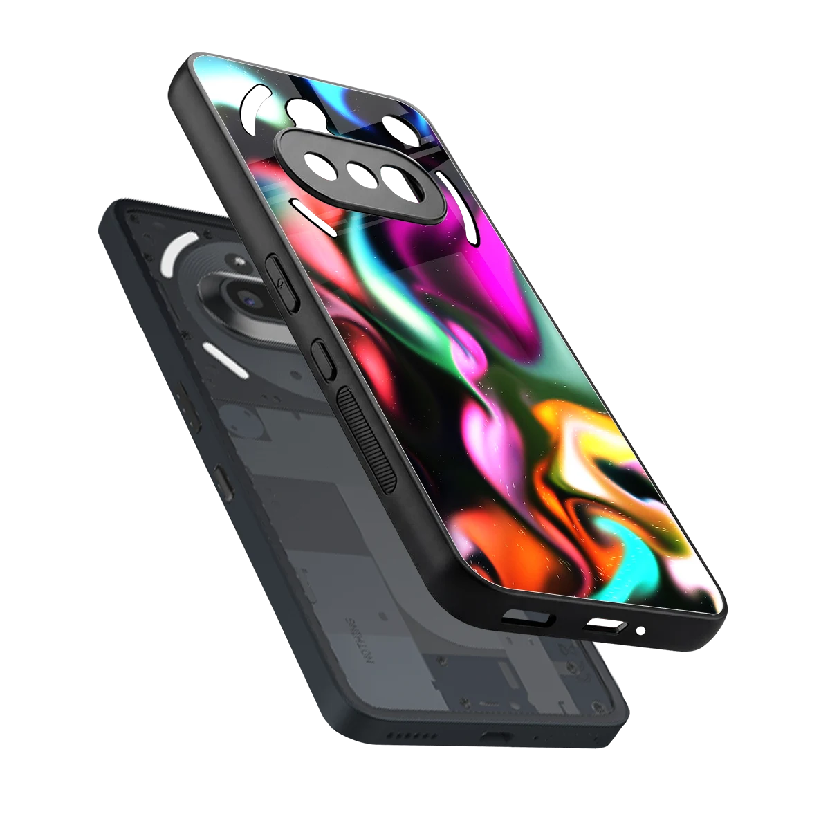 Aurora Glow sleek nothing phone 3a cover with tempered glass back and TPU edges