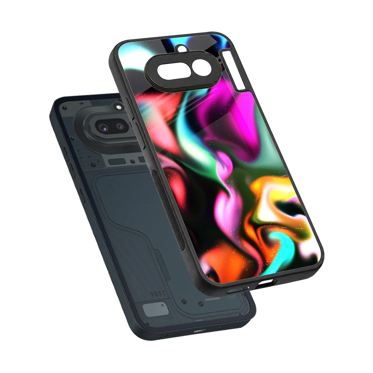 Aurora Glow sleek nothing phone 4a cover with tempered glass back and TPU edges