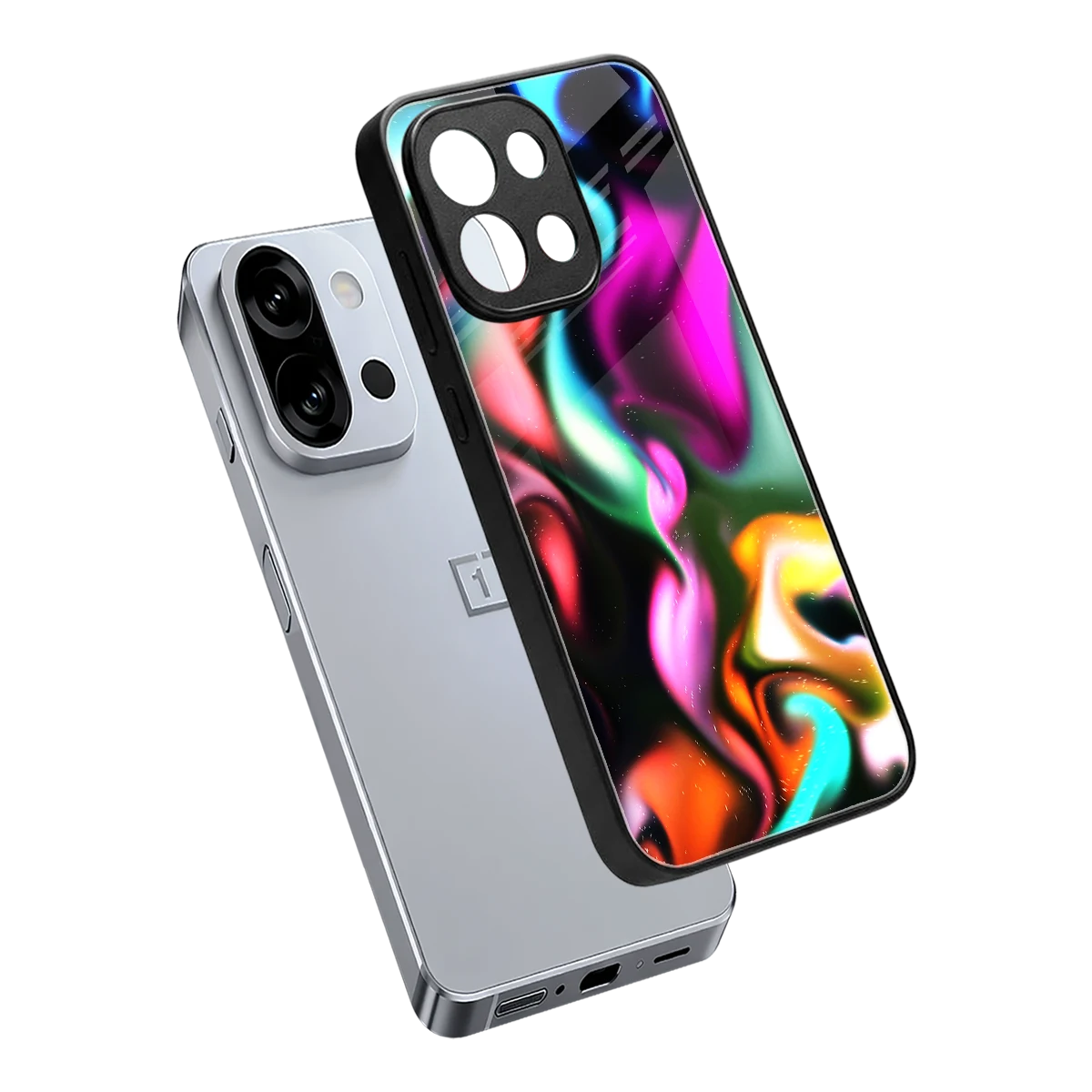 Aurora Glow sleek oneplus 13s cover with tempered glass back and TPU edges