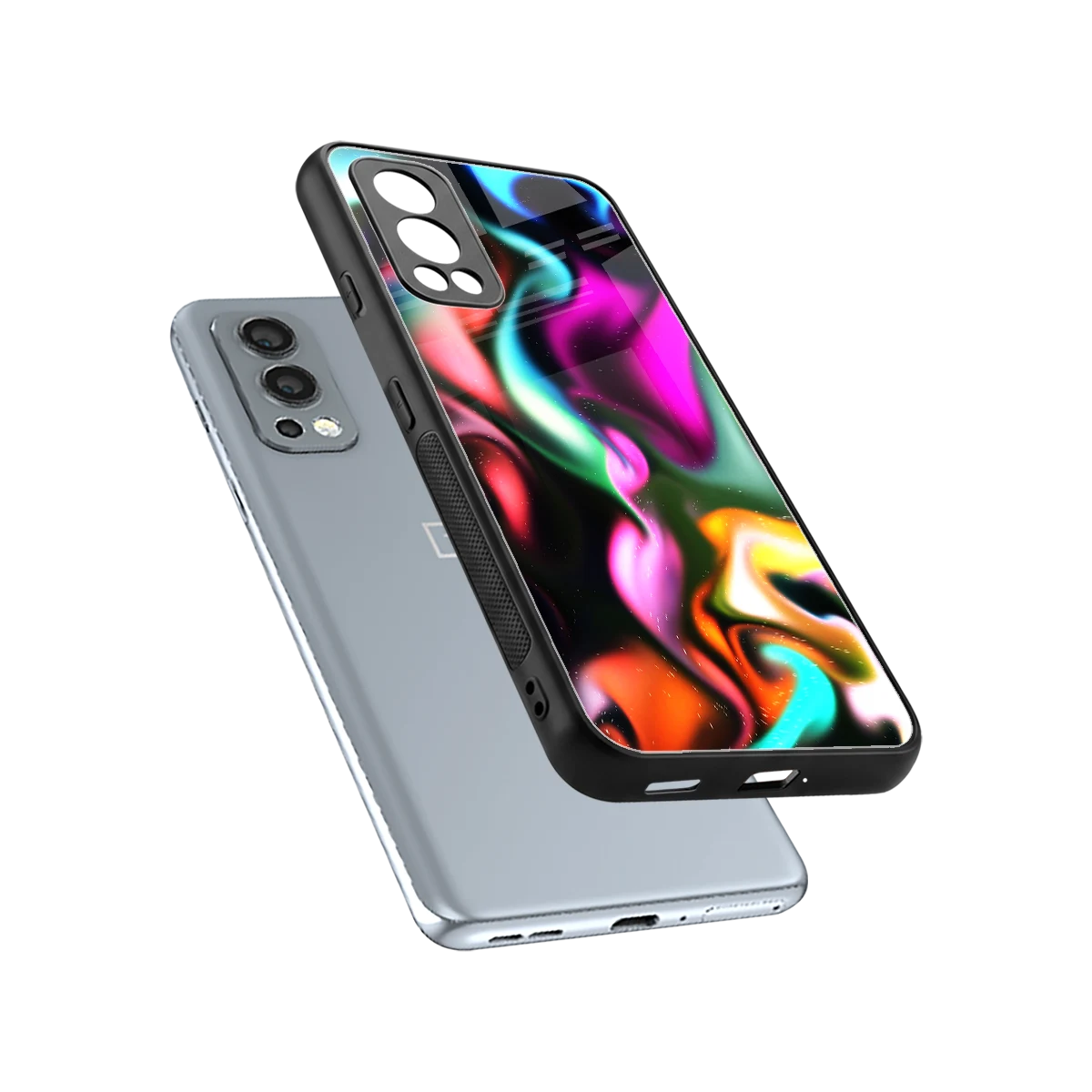 Aurora Glow sleek oneplus nord 2 cover with tempered glass back and TPU edges