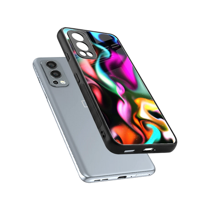 Aurora Glow sleek oneplus nord 2 cover with tempered glass back and TPU edges