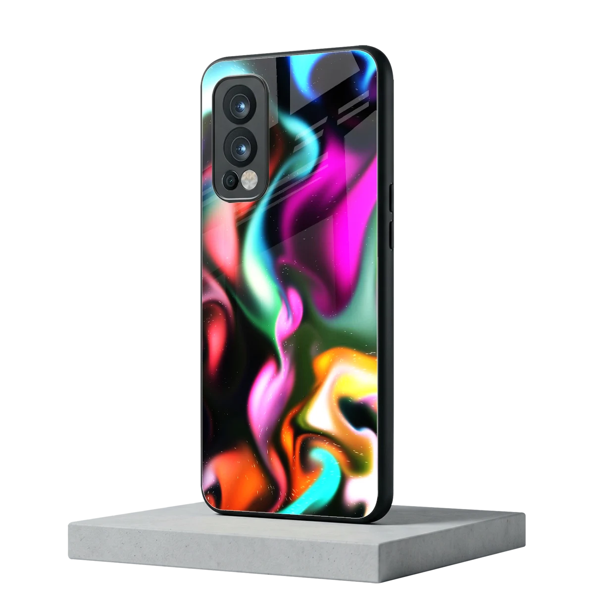 Aurora Glow oneplus nord 2 mobile cover | shockproof glass phone case