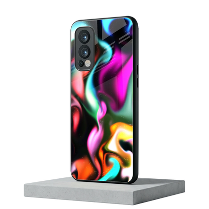 Aurora Glow oneplus nord 2 mobile cover | shockproof glass phone case
