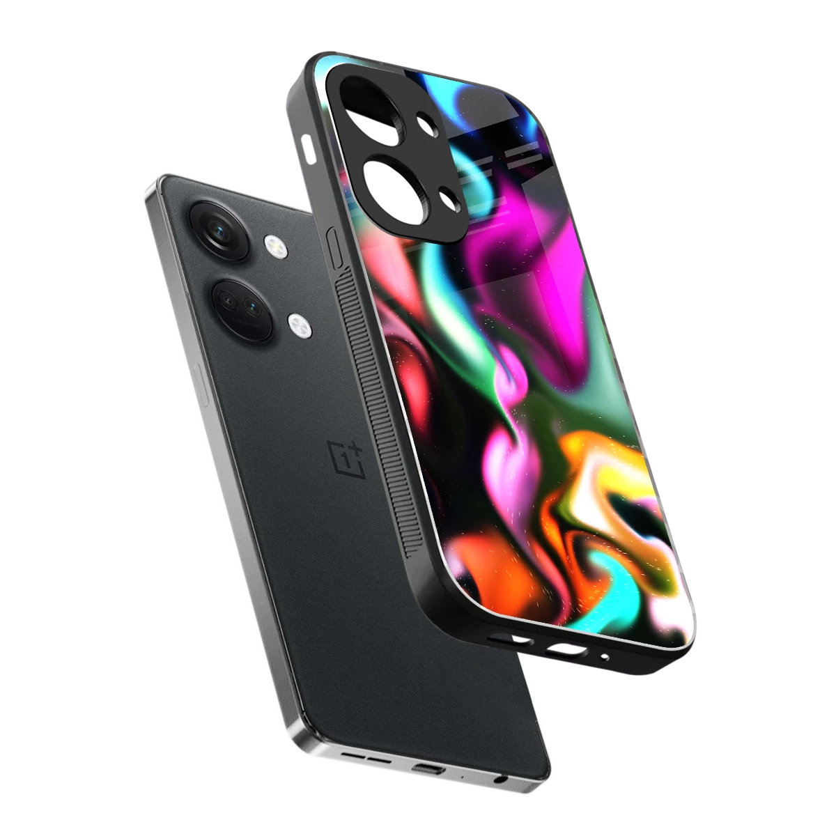 Aurora Glow sleek oneplus nord 3 cover with tempered glass back and TPU edges