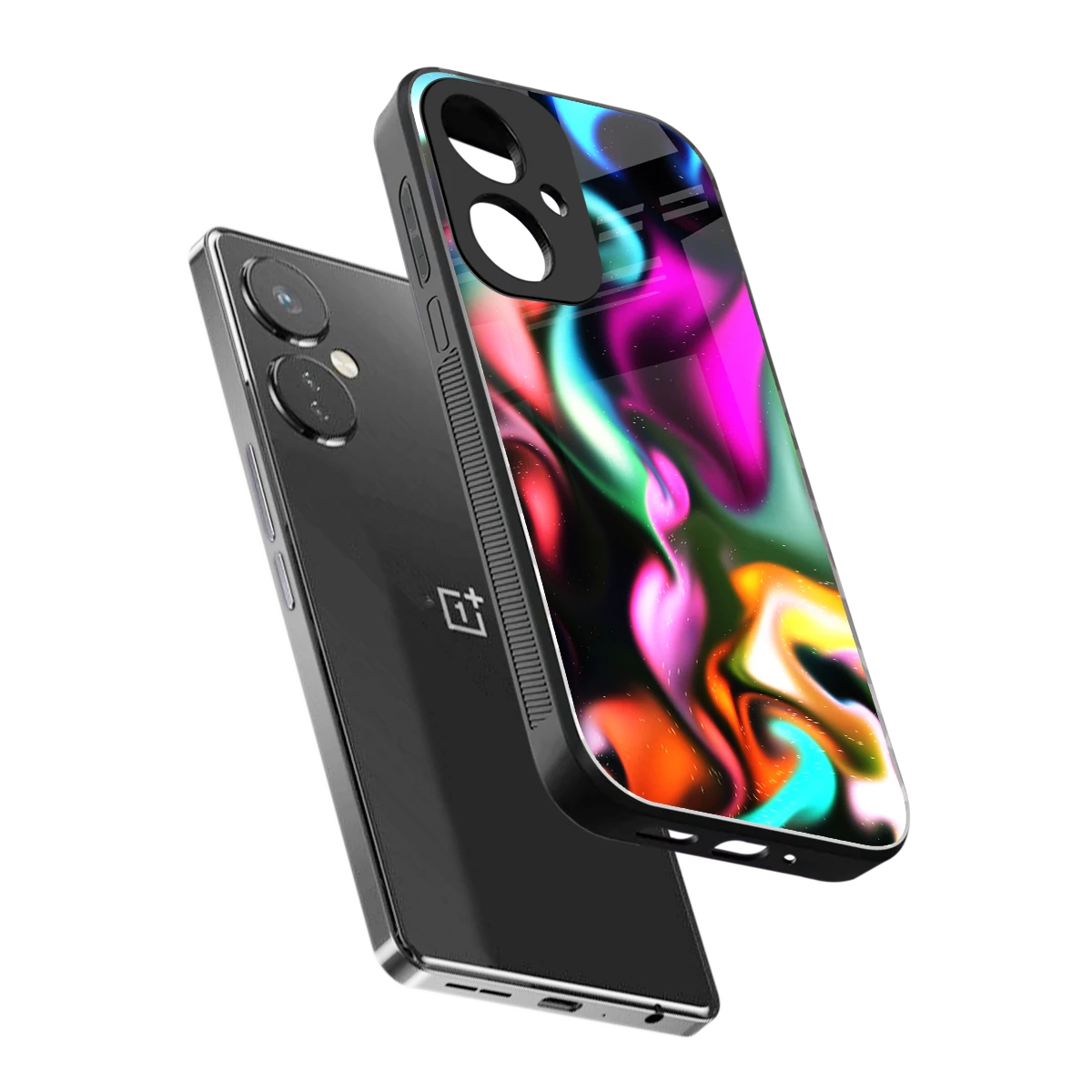 Aurora Glow sleek oneplus nord ce 3 cover with tempered glass back and TPU edges