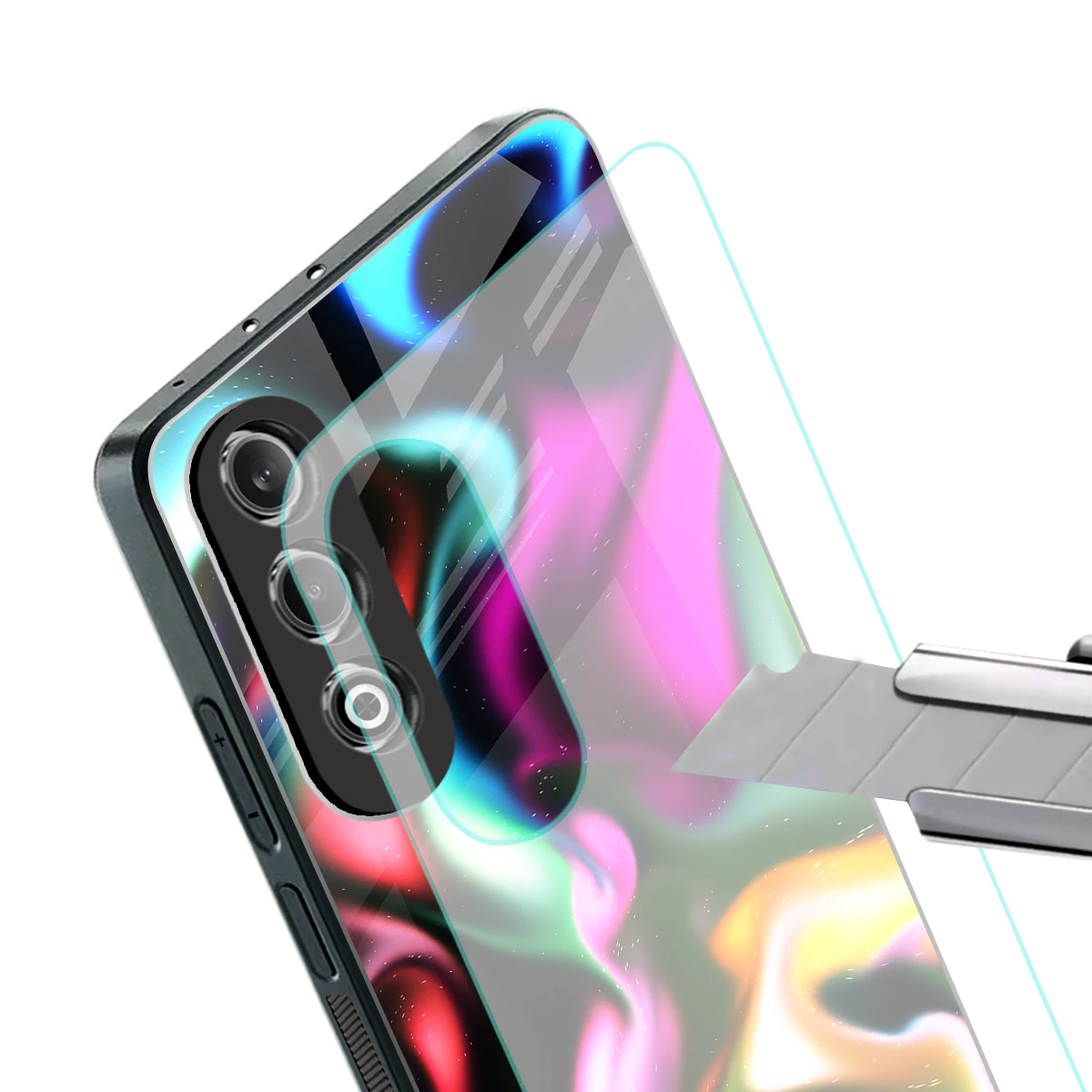 Aurora Glow stylish phone case for oneplus nord ce 4 | glossy glass and slim fit