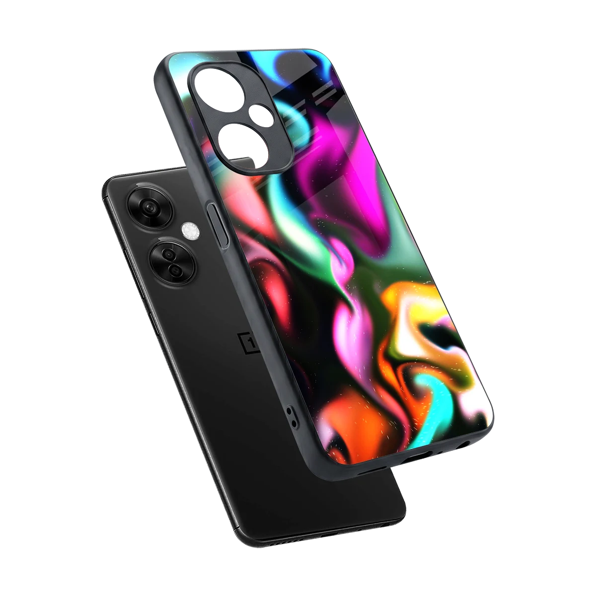 Aurora Glow sleek oneplus nord ce 3 lite cover with tempered glass back and TPU edges