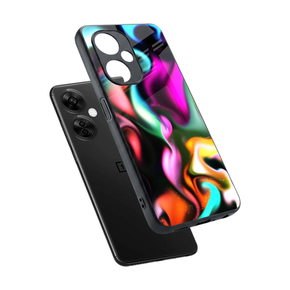 Aurora Glow sleek oneplus nord ce 3 lite cover with tempered glass back and TPU edges