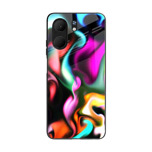 Aurora Glow back phone cover | glass case for oppo a5x 5g