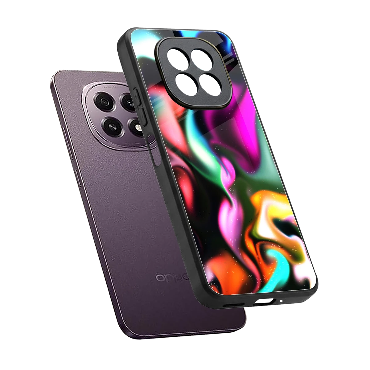 Aurora Glow sleek oppo f29 5g cover with tempered glass back and TPU edges