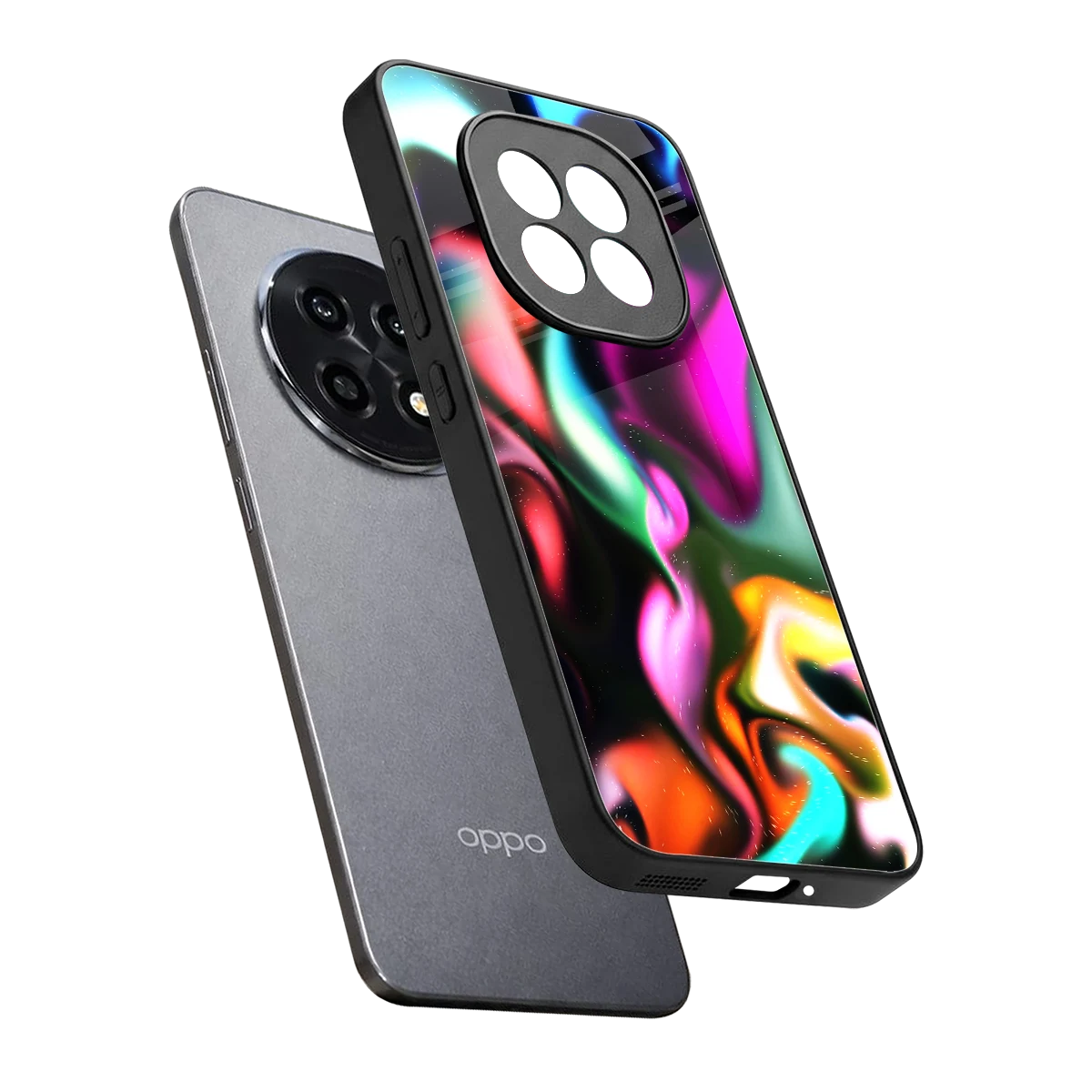 Aurora Glow sleek oppo f29 pro 5g cover with tempered glass back and TPU edges