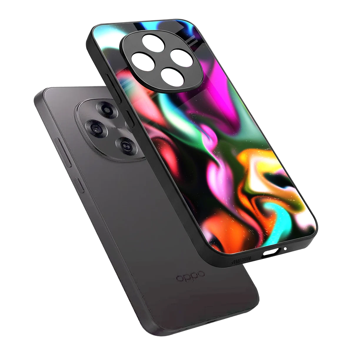 Aurora Glow sleek oppo f31 pro 5g cover with tempered glass back and TPU edges
