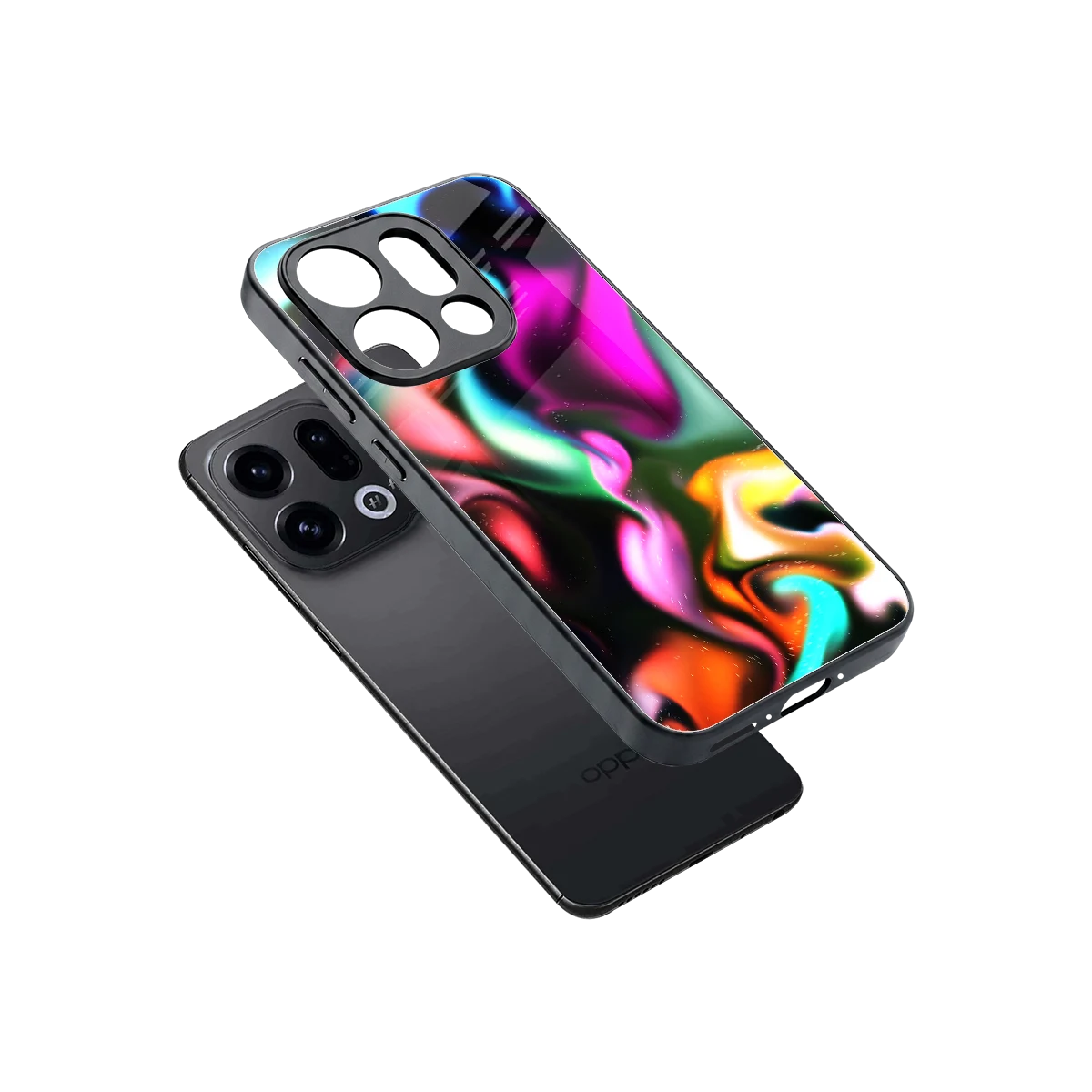 Aurora Glow sleek oppo find x9 cover with tempered glass back and TPU edges