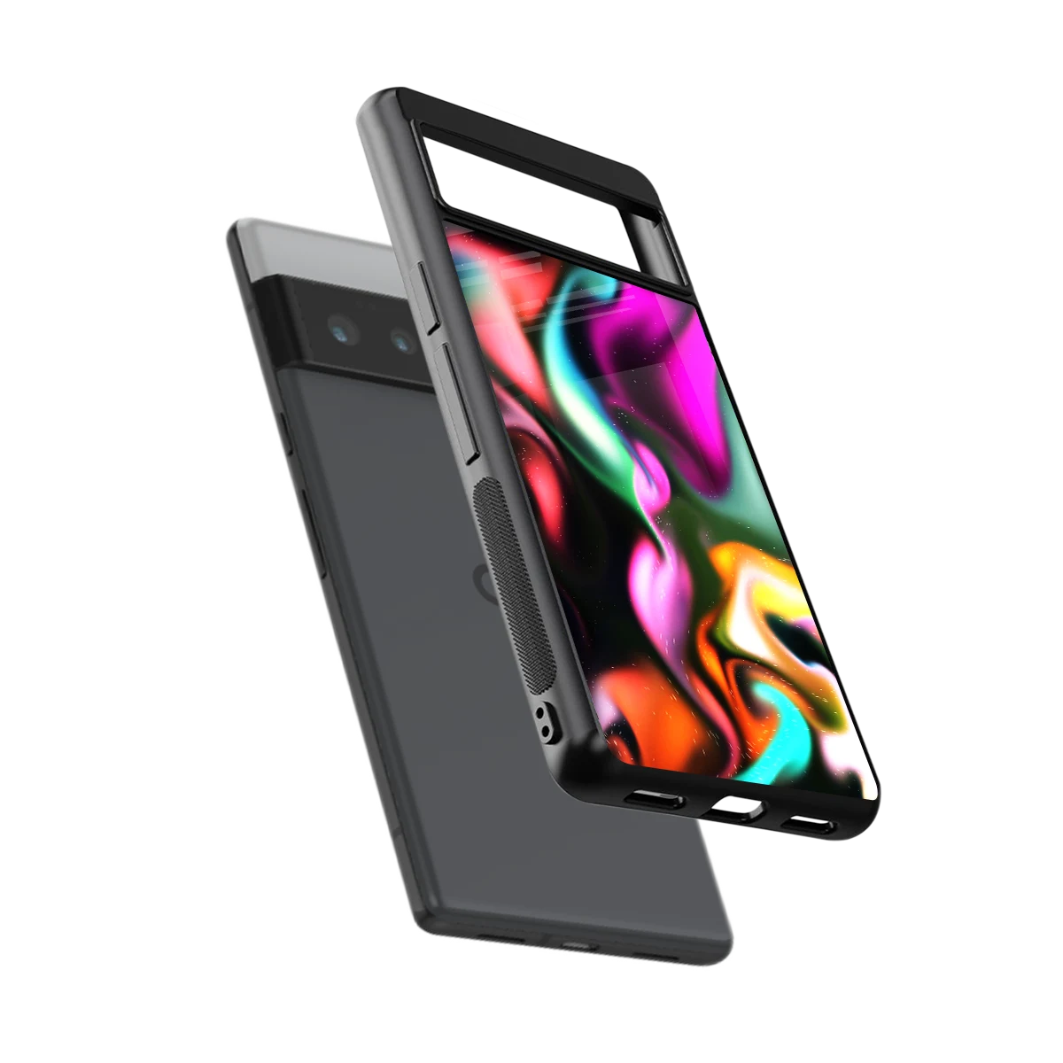 Aurora Glow sleek google pixel 6 pro cover with tempered glass back and TPU edges