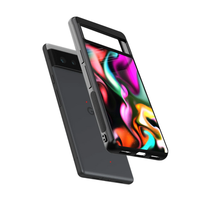 Aurora Glow sleek google pixel 6a cover with tempered glass back and TPU edges