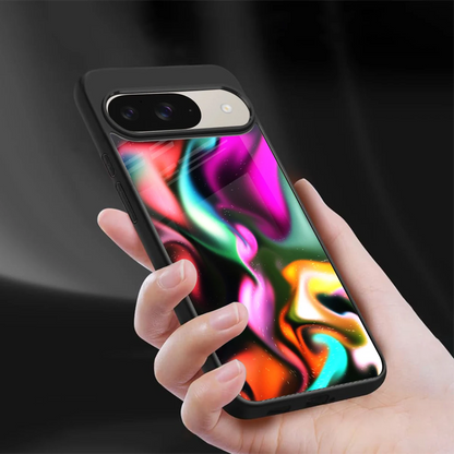 Aurora Glow sleek google pixel 9 cover with tempered glass back and TPU edges