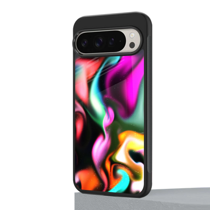 Aurora Glow google pixel 9 pro mobile cover | shockproof glass phone case