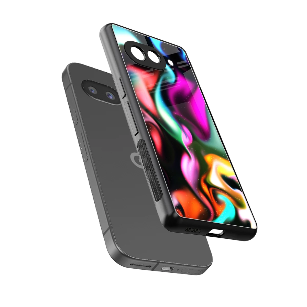 Aurora Glow sleek google pixel 10a cover with tempered glass back and TPU edges