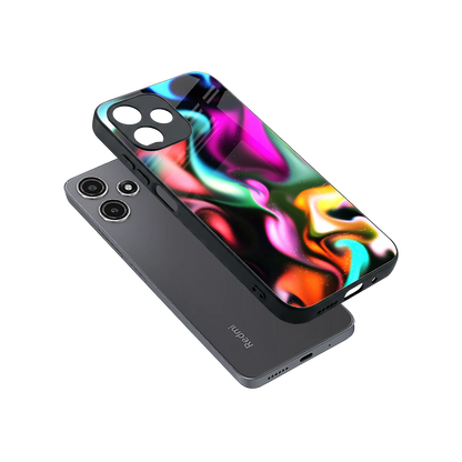 Aurora Glow sleek redmi 12 5g cover with tempered glass back and TPU edges