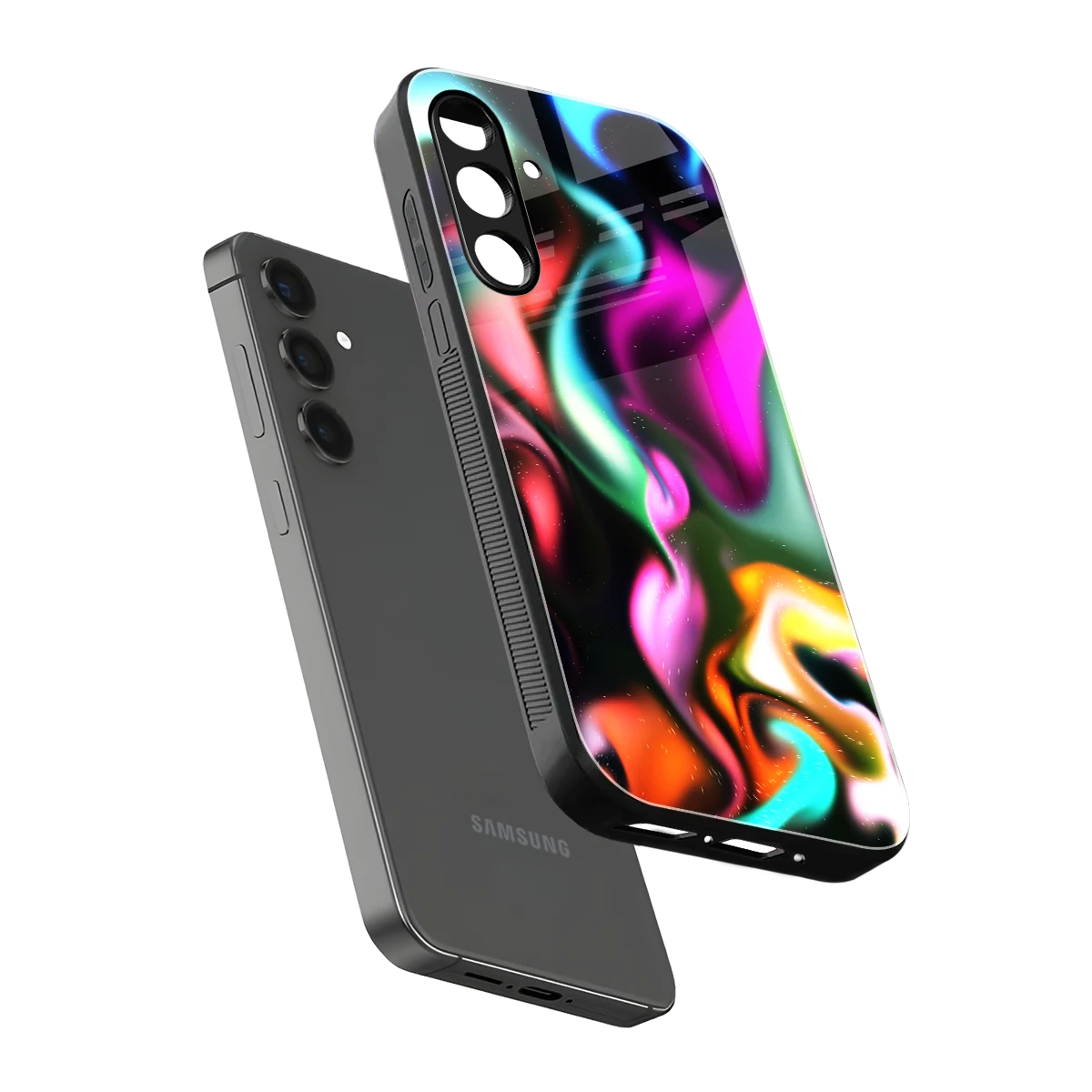 Aurora Glow sleek samsung galaxy m35 5g cover with tempered glass back and TPU edges