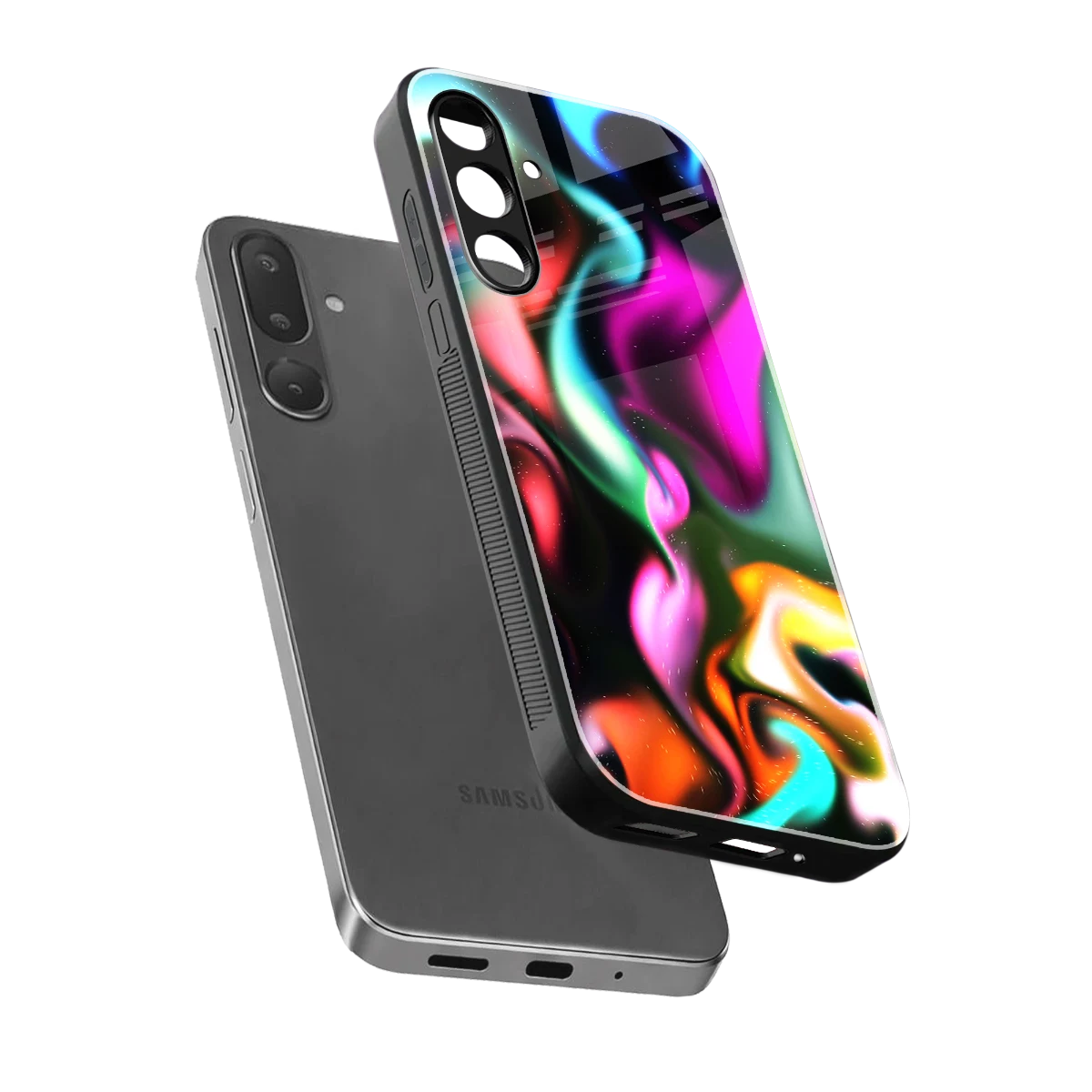 Aurora Glow sleek samsung galaxy m56 5g cover with tempered glass back and TPU edges