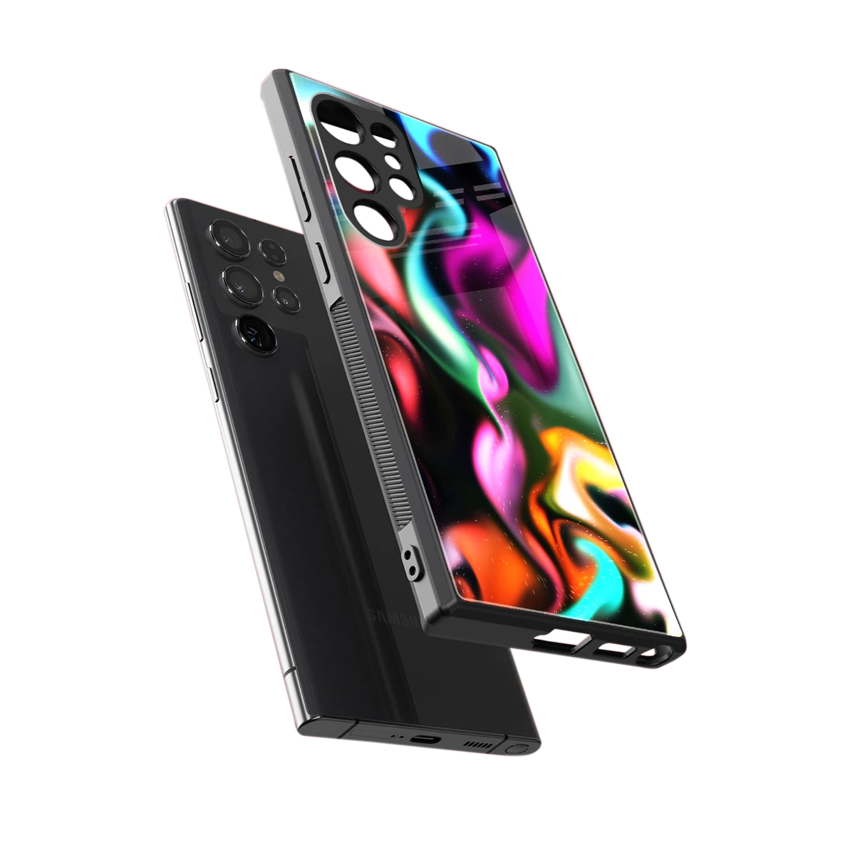 Aurora Glow sleek samsung galaxy s23 ultra cover with tempered glass back and TPU edges