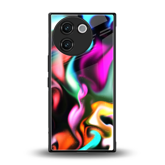 Aurora Glow back phone cover | glass case for vivo v30e