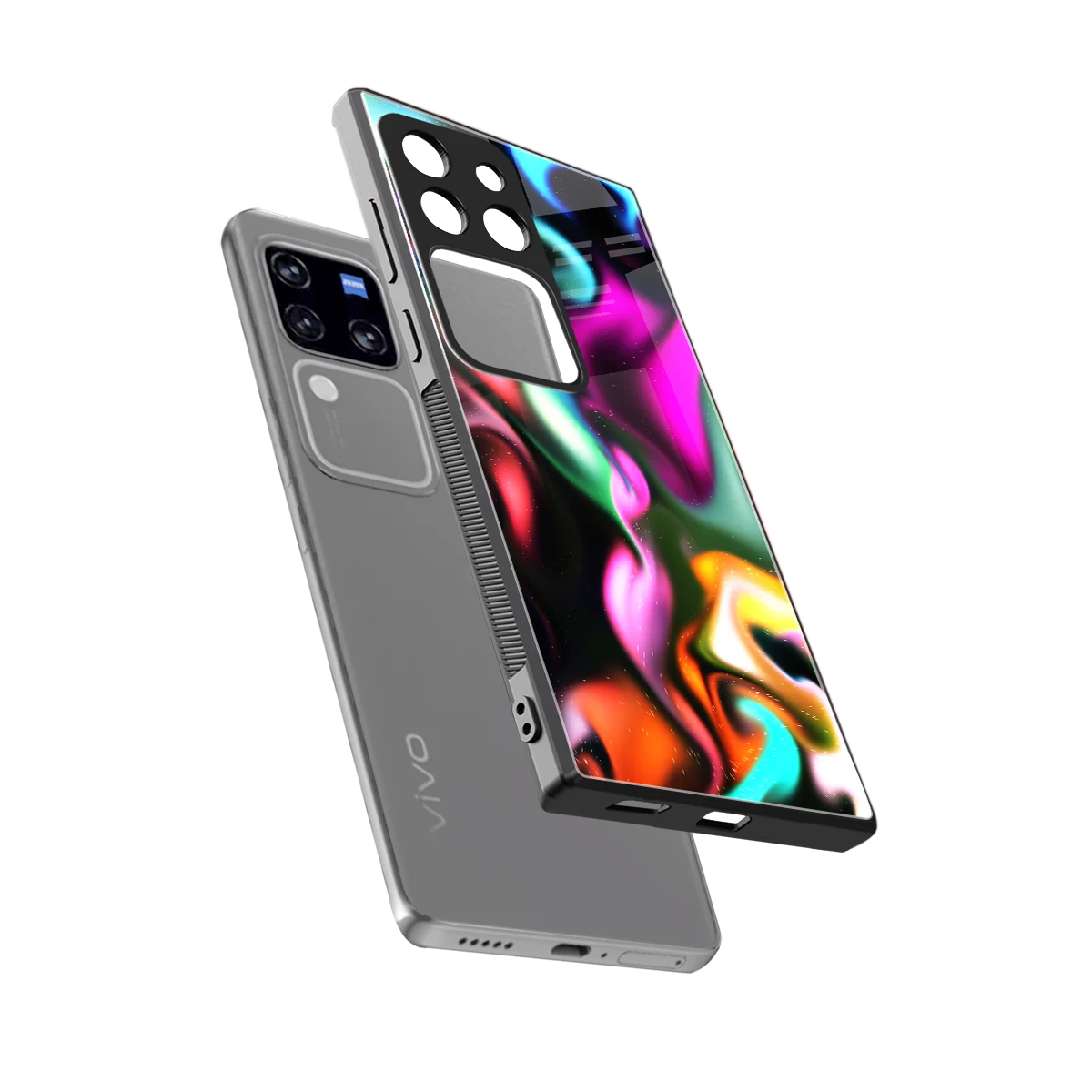 Aurora Glow sleekvivo v30 pro cover with tempered glass back and TPU edges