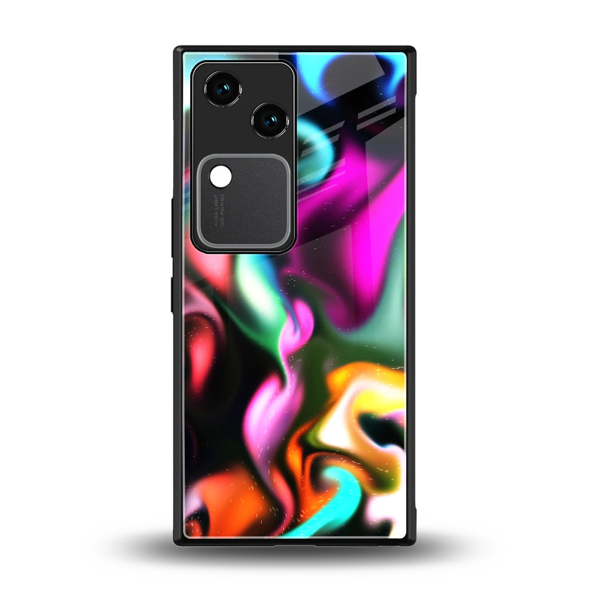 Aurora Glow back phone cover | glass case for vivo v30