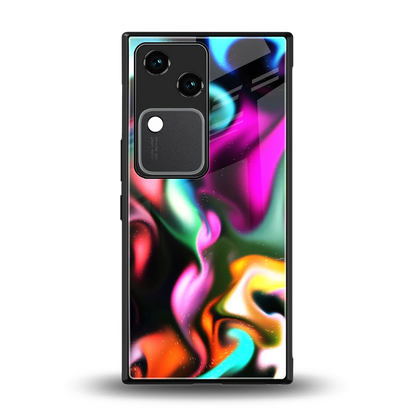 Aurora Glow back phone cover | glass case for vivo v30