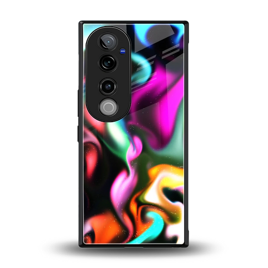 Aurora Glow back phone cover | glass case for vivo v40 pro