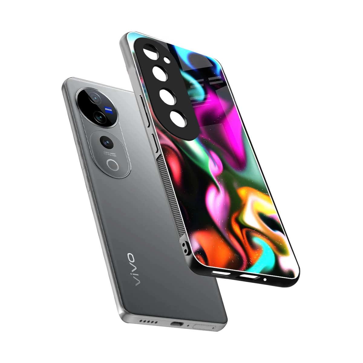 Aurora Glow sleek vivo v40 pro cover with tempered glass back and TPU edges