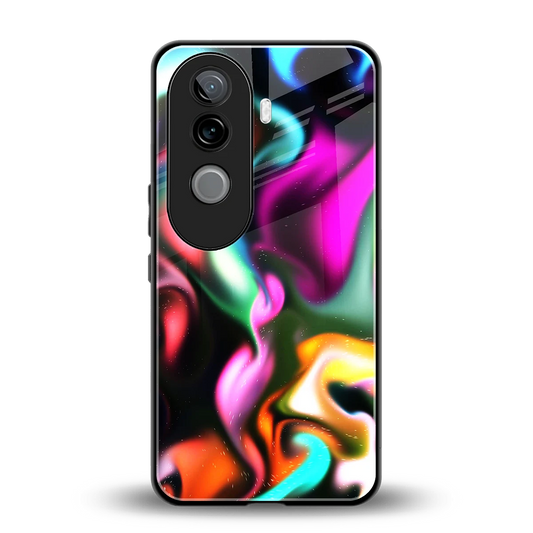 Aurora Glow back phone cover | glass case for vivo v40e