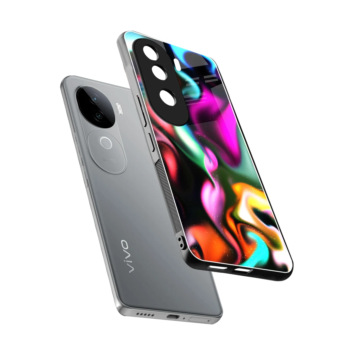 Aurora Glow sleek vivo v40e cover with tempered glass back and TPU edges