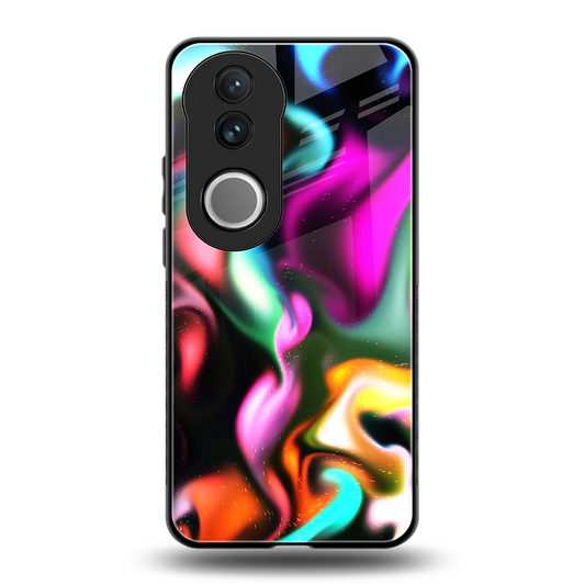 Aurora Glow back phone cover | glass case for vivo v50