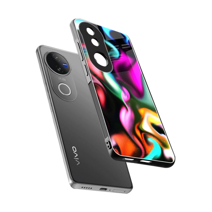 Aurora Glow sleek vivo v50 cover with tempered glass back and TPU edges