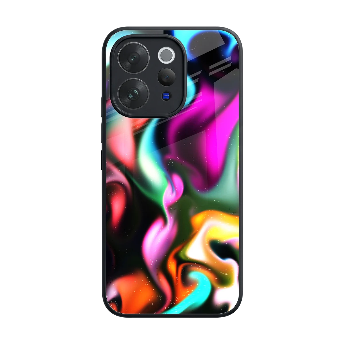 Aurora Glow back phone cover | glass case for vivo v70 elite