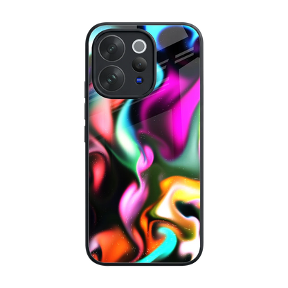 Aurora Glow back phone cover | glass case for vivo v70 elite