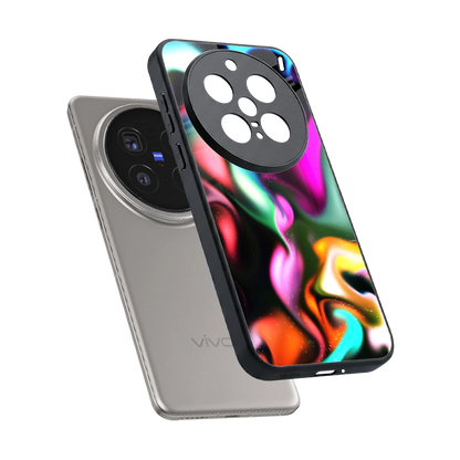 Aurora Glow sleek vivo x200 pro cover with tempered glass back and TPU edges