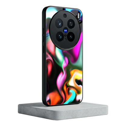 Aurora Glow vivo x200 pro mobile cover | shockproof glass phone case