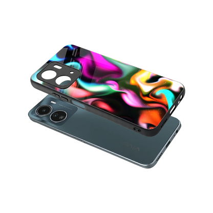 Aurora Glow sleek vivo y16 cover with tempered glass back and TPU edges