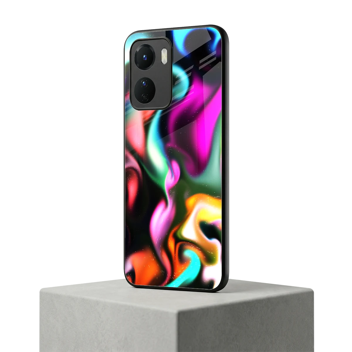 Aurora Glow vivo y16 mobile cover | shockproof glass phone case