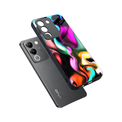 Aurora Glow sleek vivo y200 5g cover with tempered glass back and TPU edges