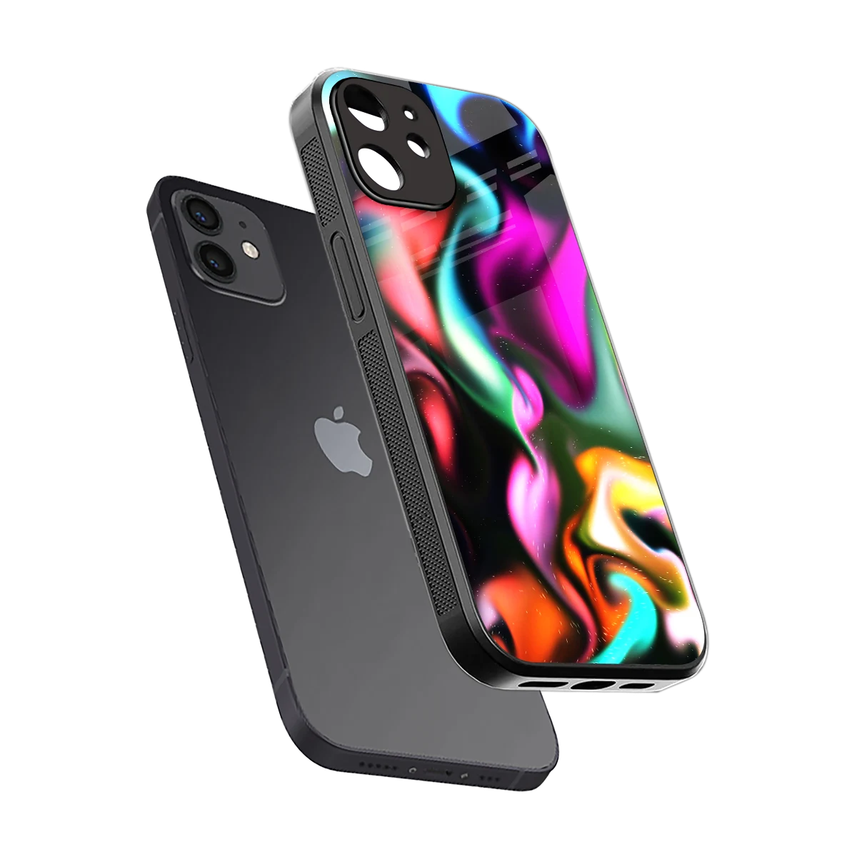 Aurora Glow sleek iphone 12 cover with tempered glass back and TPU edges