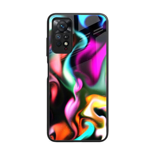 Aurora Glow back phone cover | glass case for redmi note 11 pro