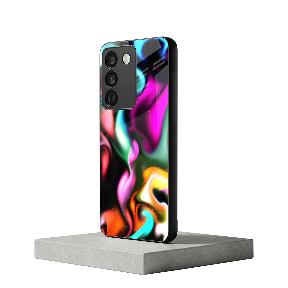 Aurora Glow vivo y200 5g mobile cover | shockproof glass phone case