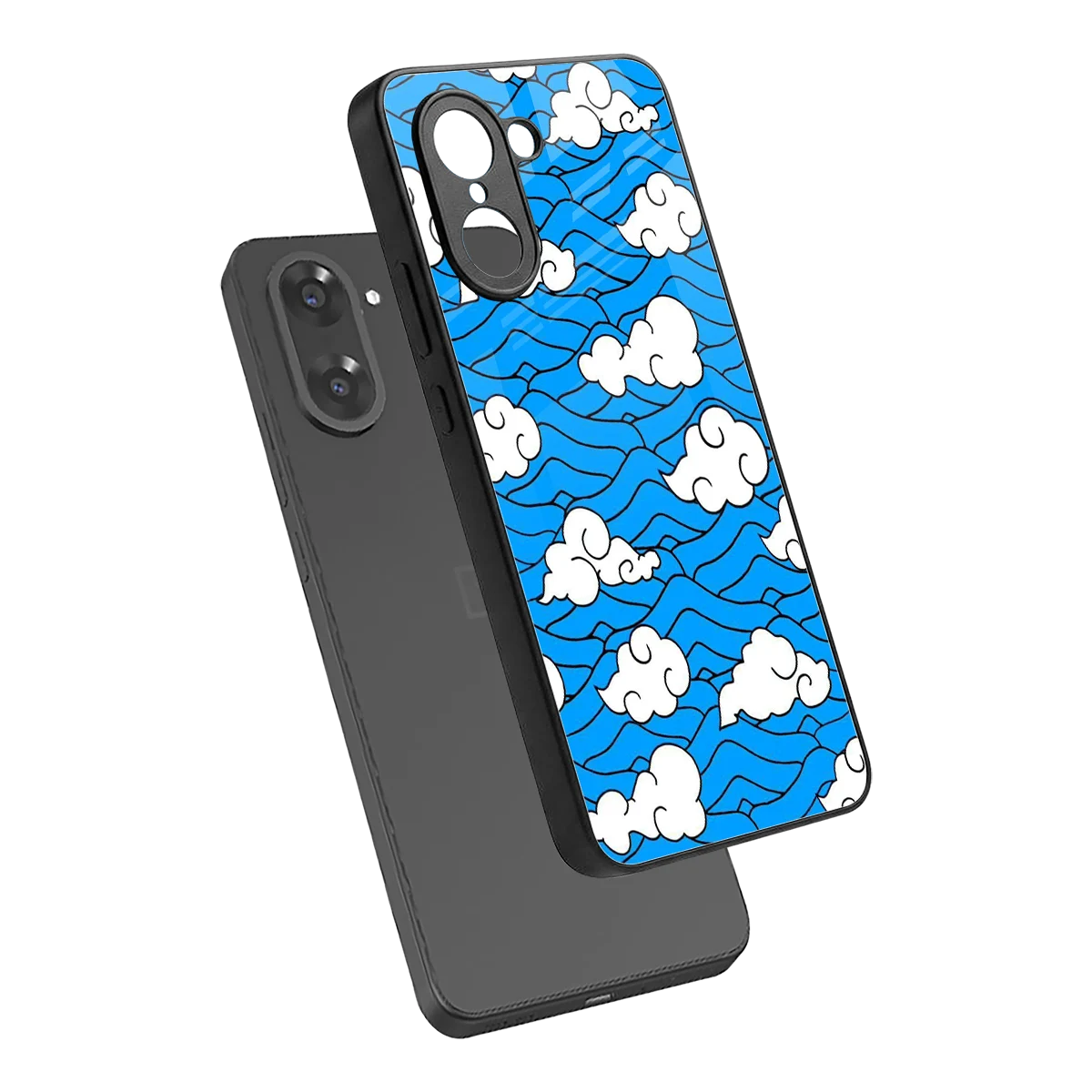 Azure Dreams sleek oneplus nord ce5 5g cover with tempered glass back and TPU edges