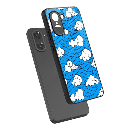 Azure Dreams sleek oneplus nord ce5 5g cover with tempered glass back and TPU edges